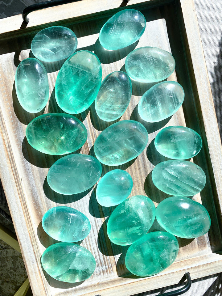 Green Fluorite Palm Stone