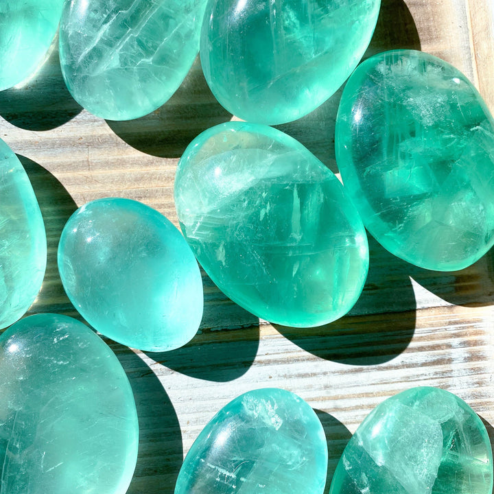 Green Fluorite Palm Stone