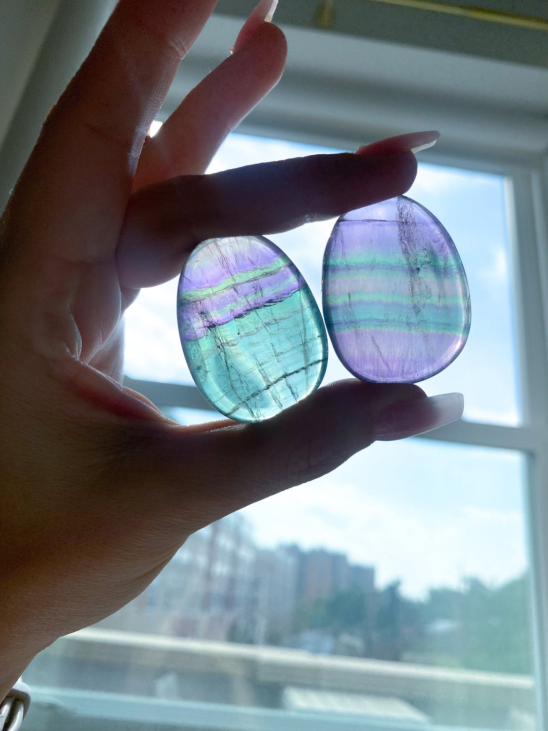 Rainbow Fluorite Worry Stone