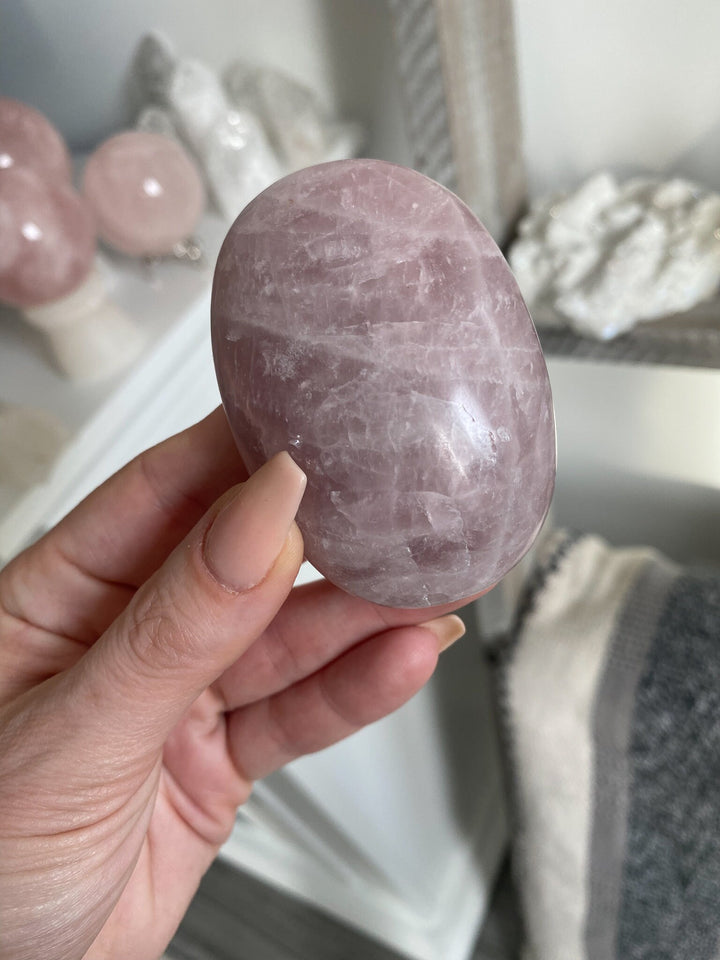 Kunzite Palm Stone - Protection - Self Love - Healing Crystal - Self Care - Pink Kunzite - White Kunzite