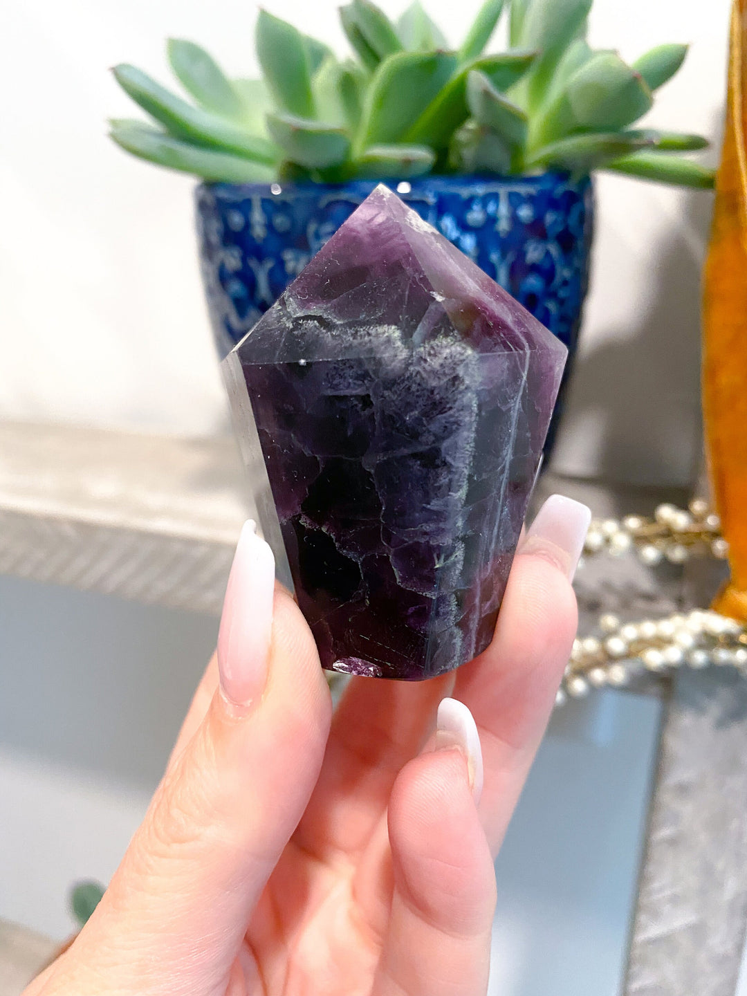 Polished Fluorite Point - Slight Chipped Tip