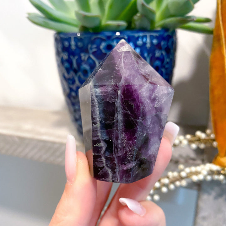 Polished Fluorite Point - Slight Chipped Tip