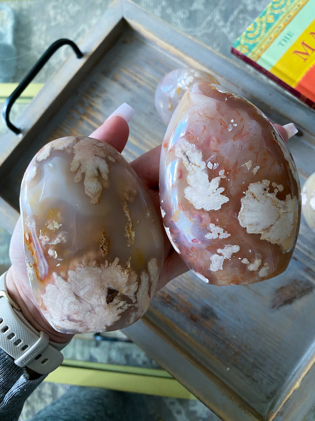 Big Freeform Flower Agate Stones - Approx .75-1 lb