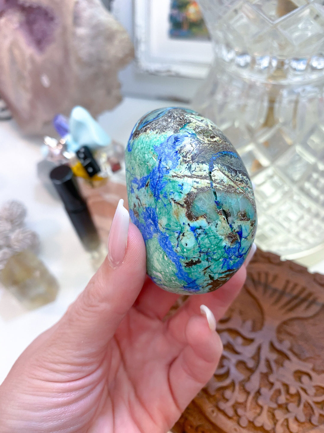 RARE A Grade Azurite Malachite freeform - Releasing Old Patterns - Openness Crystal - Love Stone - Creativity - Empathy - Personal Evolution