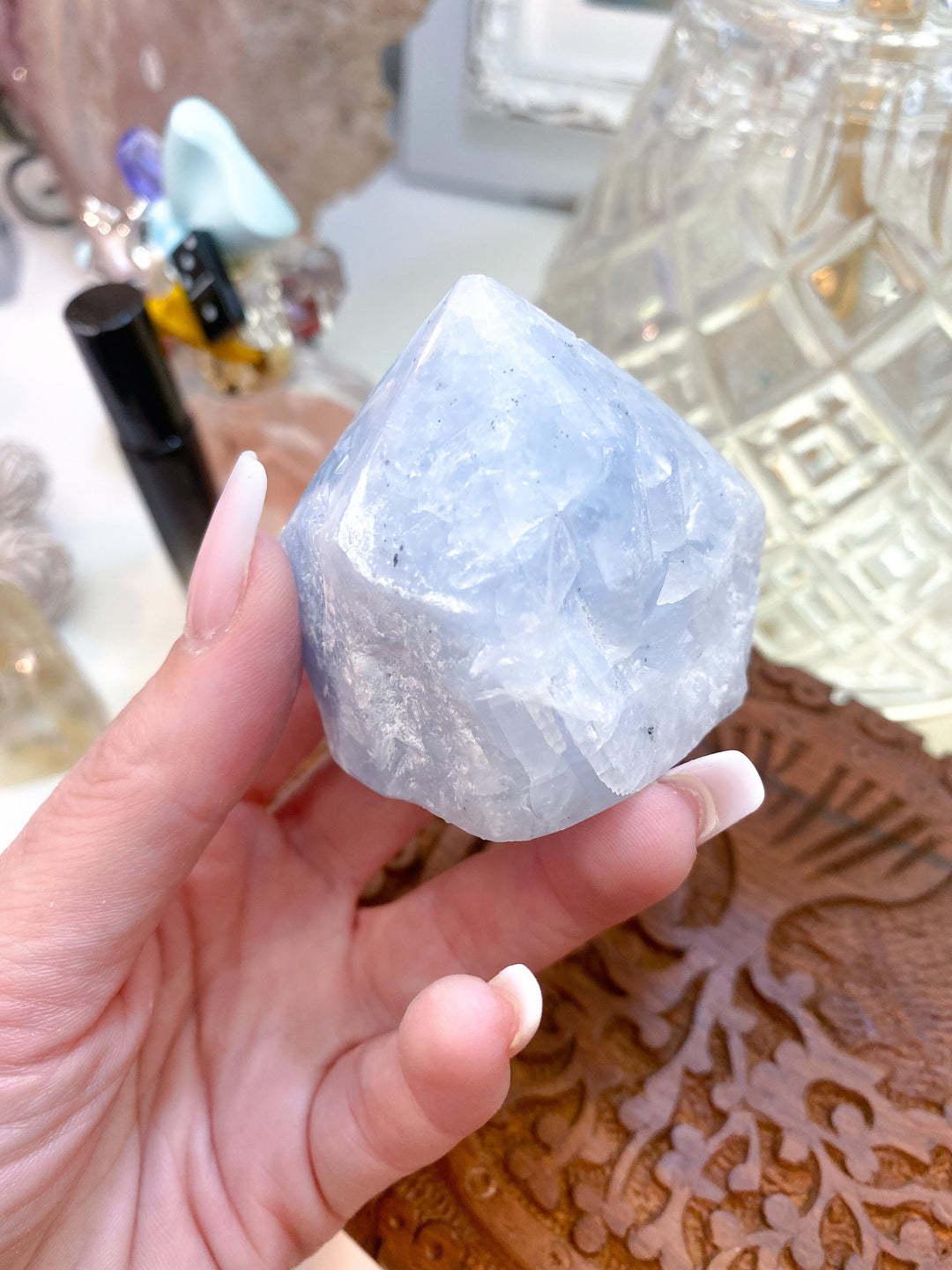 Blue Calcite Top Polish Point