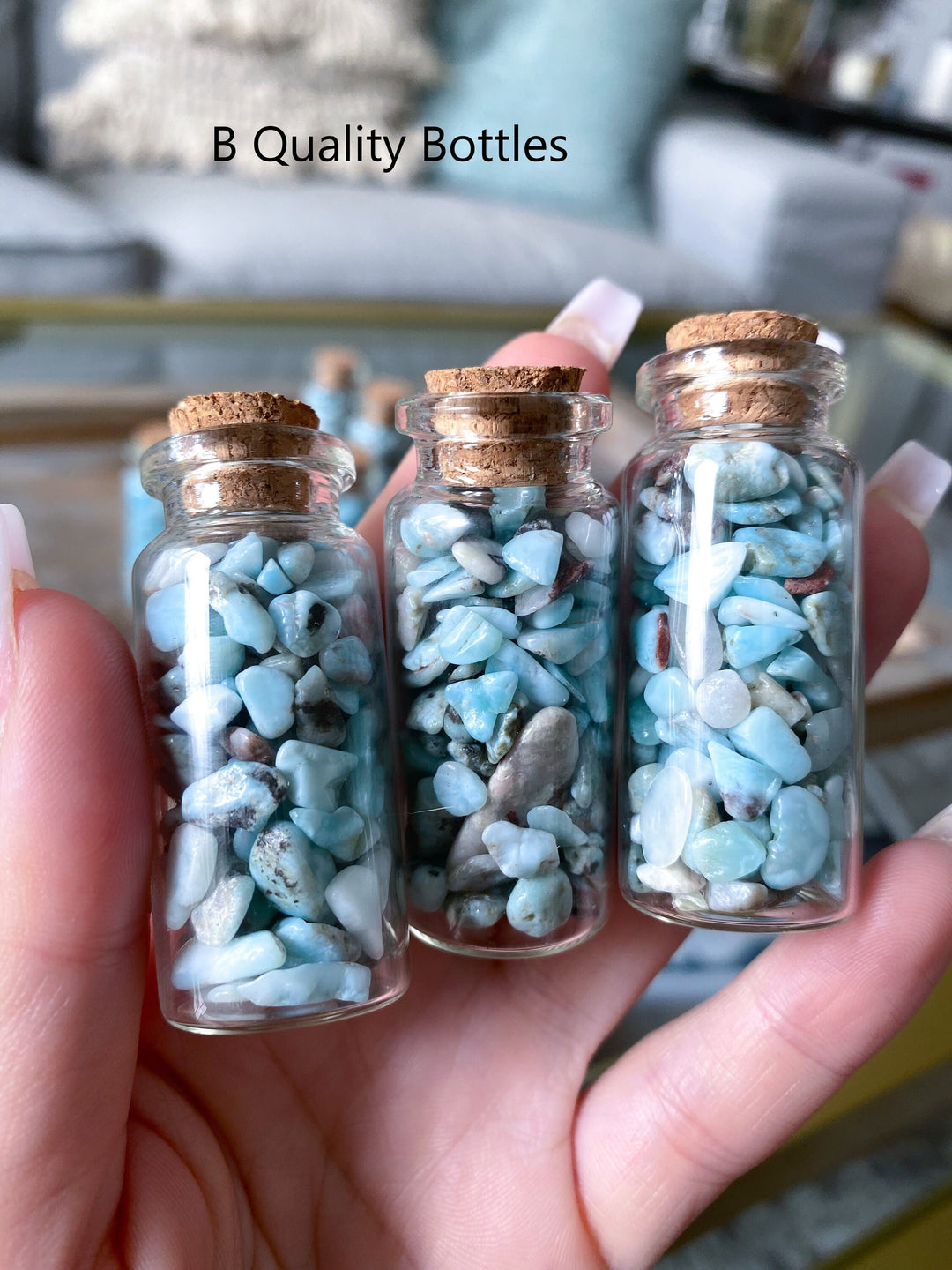 RARE Larimar Chips Altar Bottle