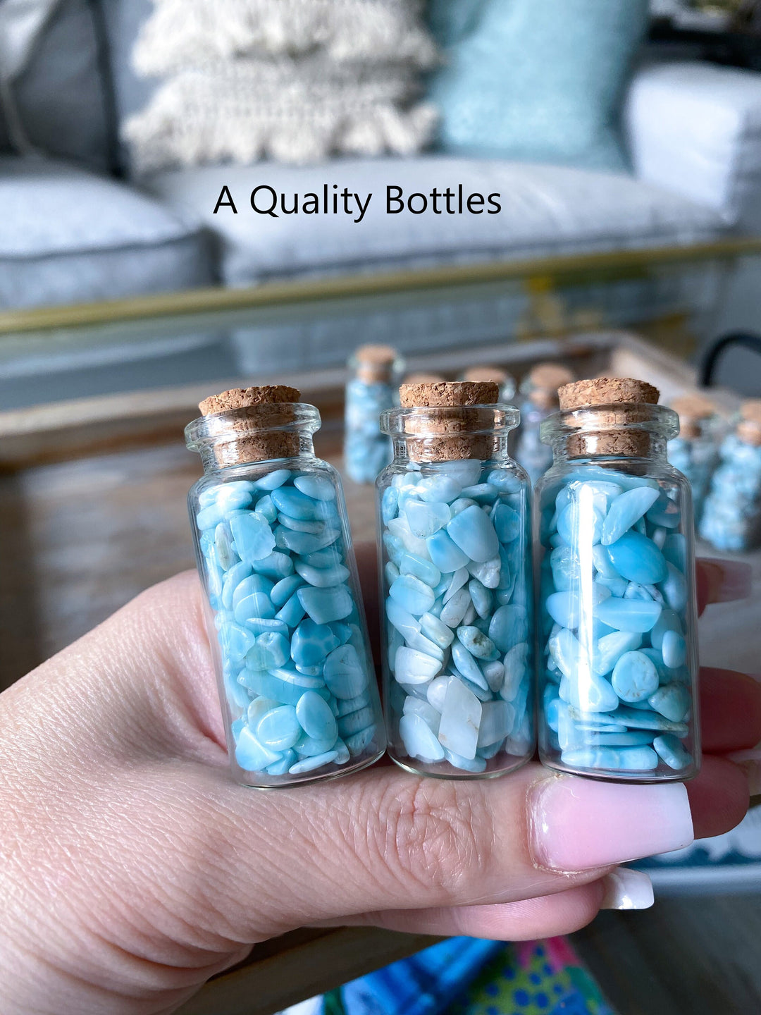 RARE Larimar Chips Altar Bottle