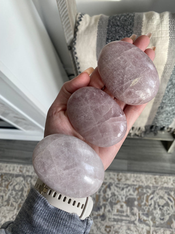Kunzite Palm Stone - Protection - Self Love - Healing Crystal - Self Care - Pink Kunzite - White Kunzite