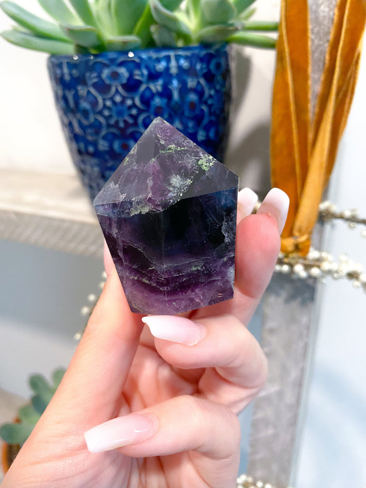 Polished Fluorite Point Deep Purple - Get EXACT Stone