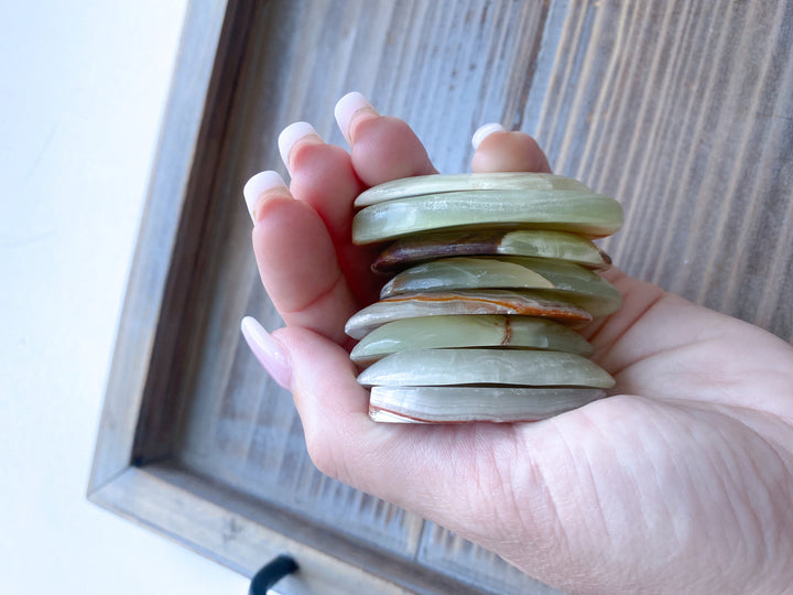 Large Green Oynx Worry Stone