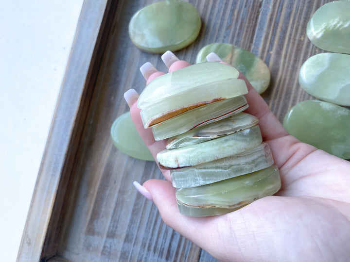 Large Green Oynx Worry Stone