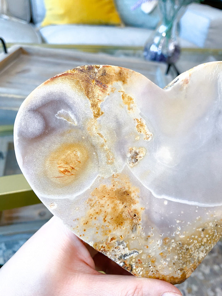 XXL Pink Amethyst Heart Carving