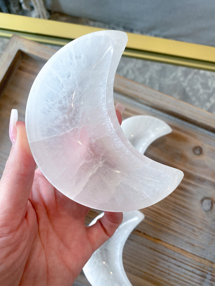 Selenite Moon Bowl