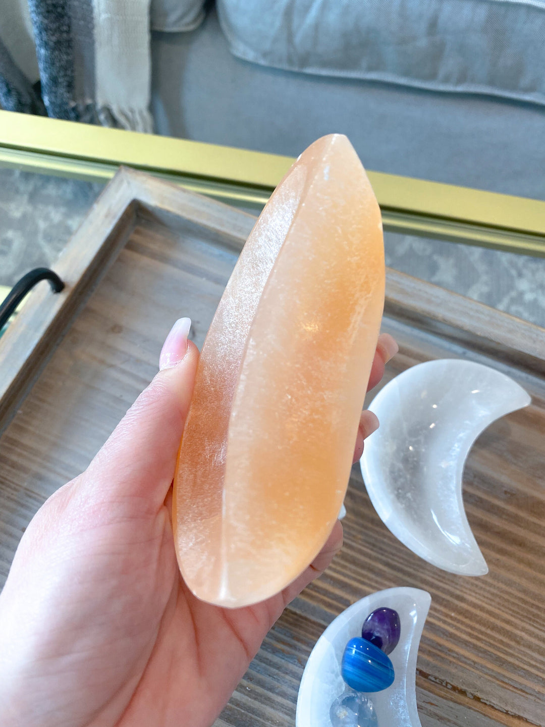 Selenite Moon Bowl