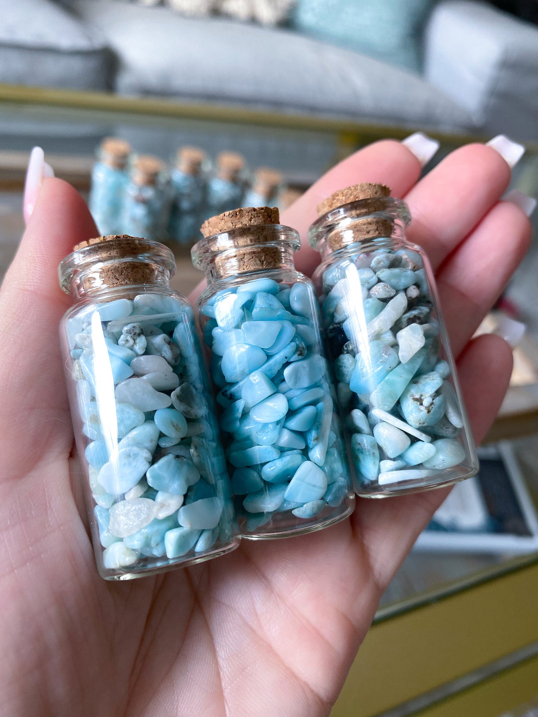 RARE Larimar Chips Altar Bottle