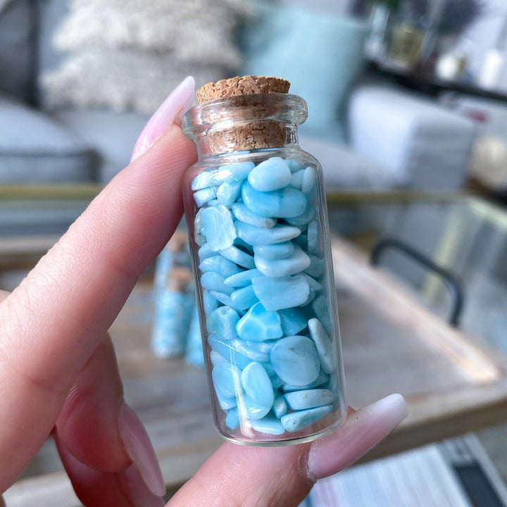 RARE Larimar Chips Altar Bottle