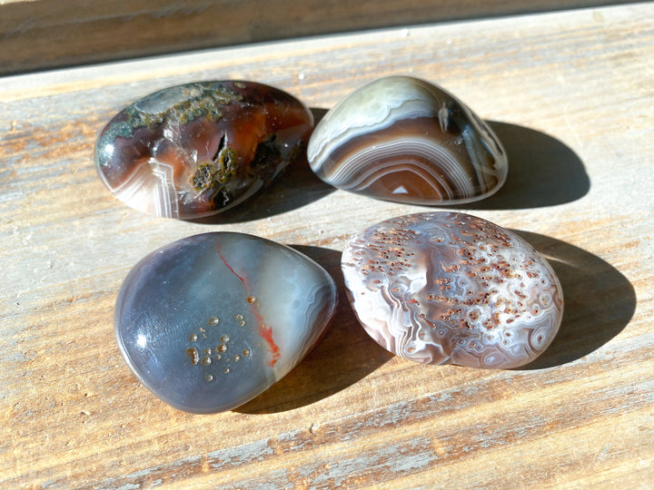 Botswana Agate Pebble Stone - Calm Nerves - Soothe Depression - Crystal Therapy - Self-care Stone - Botswana Pebble - B Quality