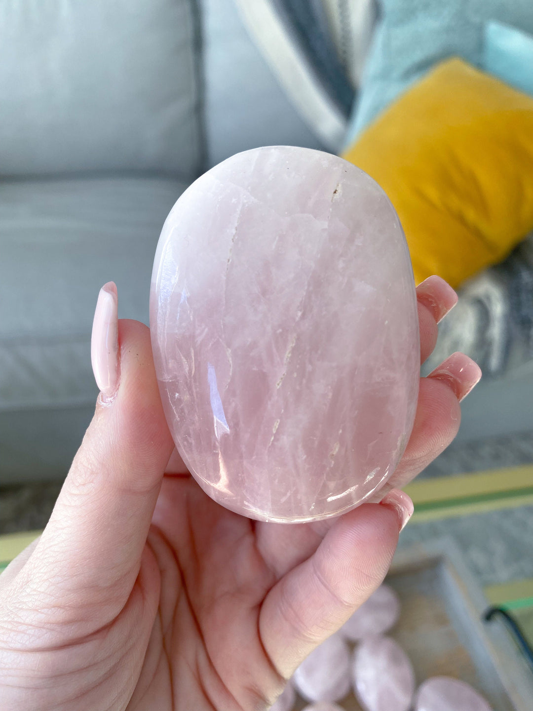 A Quality Rose Quartz Palm Stone