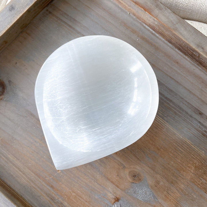 Selenite Tear Drop Shape Bowl