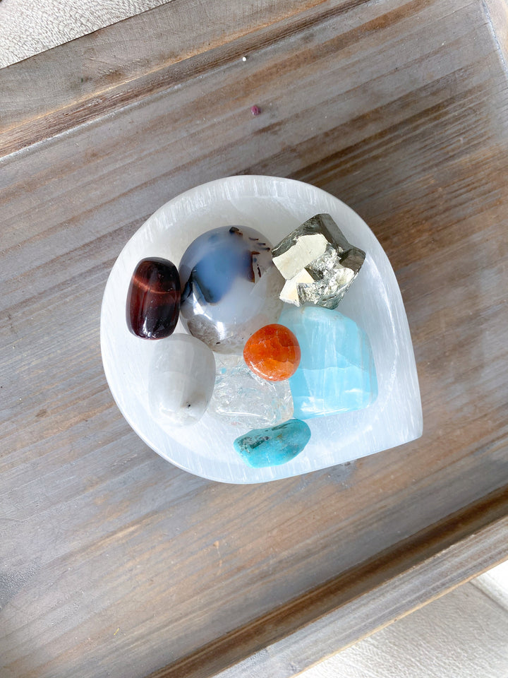 Selenite Tear Drop Shape Bowl