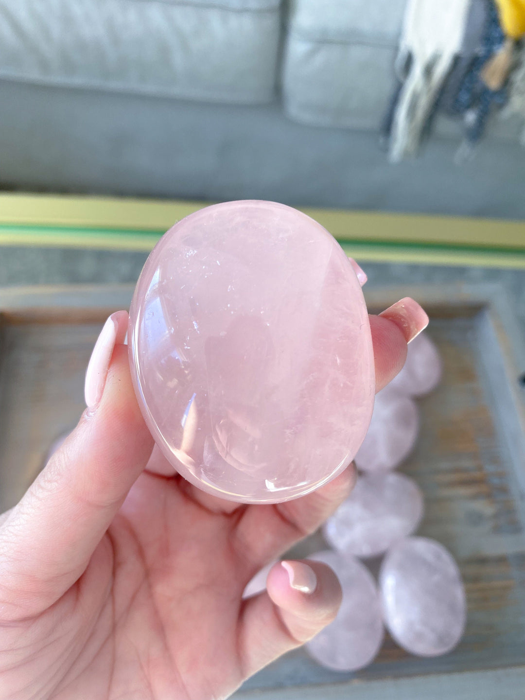 A Quality Rose Quartz Palm Stone