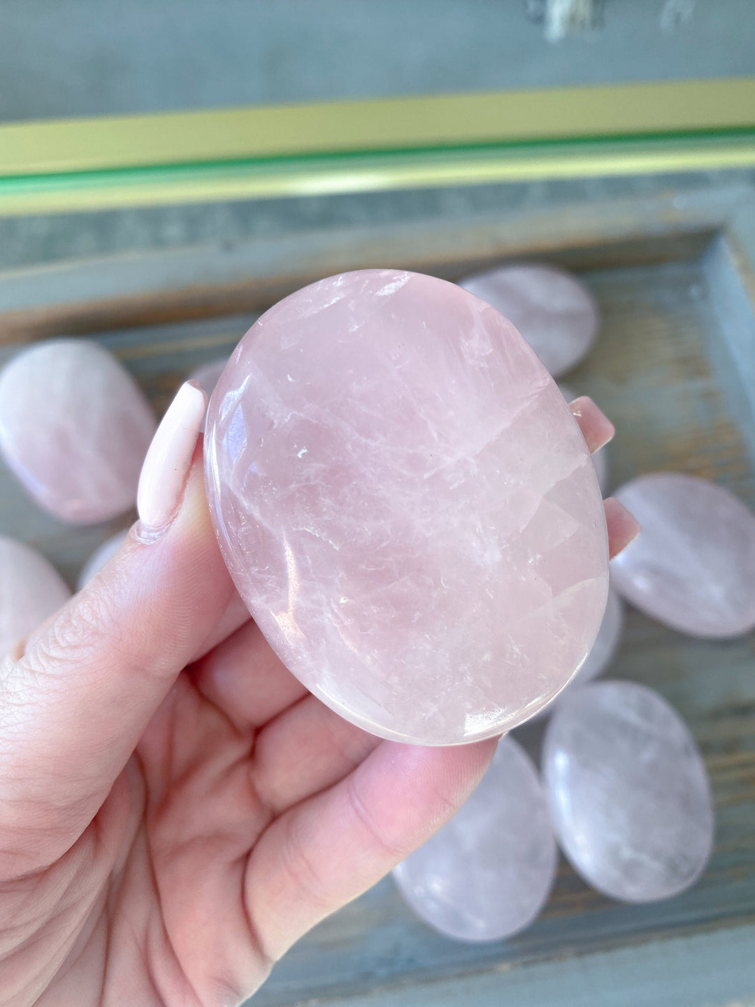 A Quality Rose Quartz Palm Stone