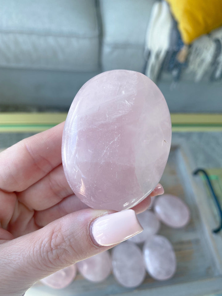 A Quality Rose Quartz Palm Stone