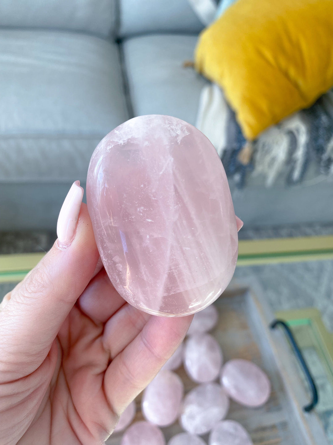 A Quality Rose Quartz Palm Stone