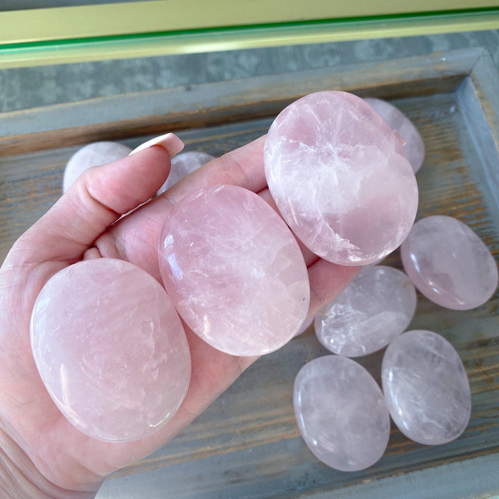 A Quality Rose Quartz Palm Stone