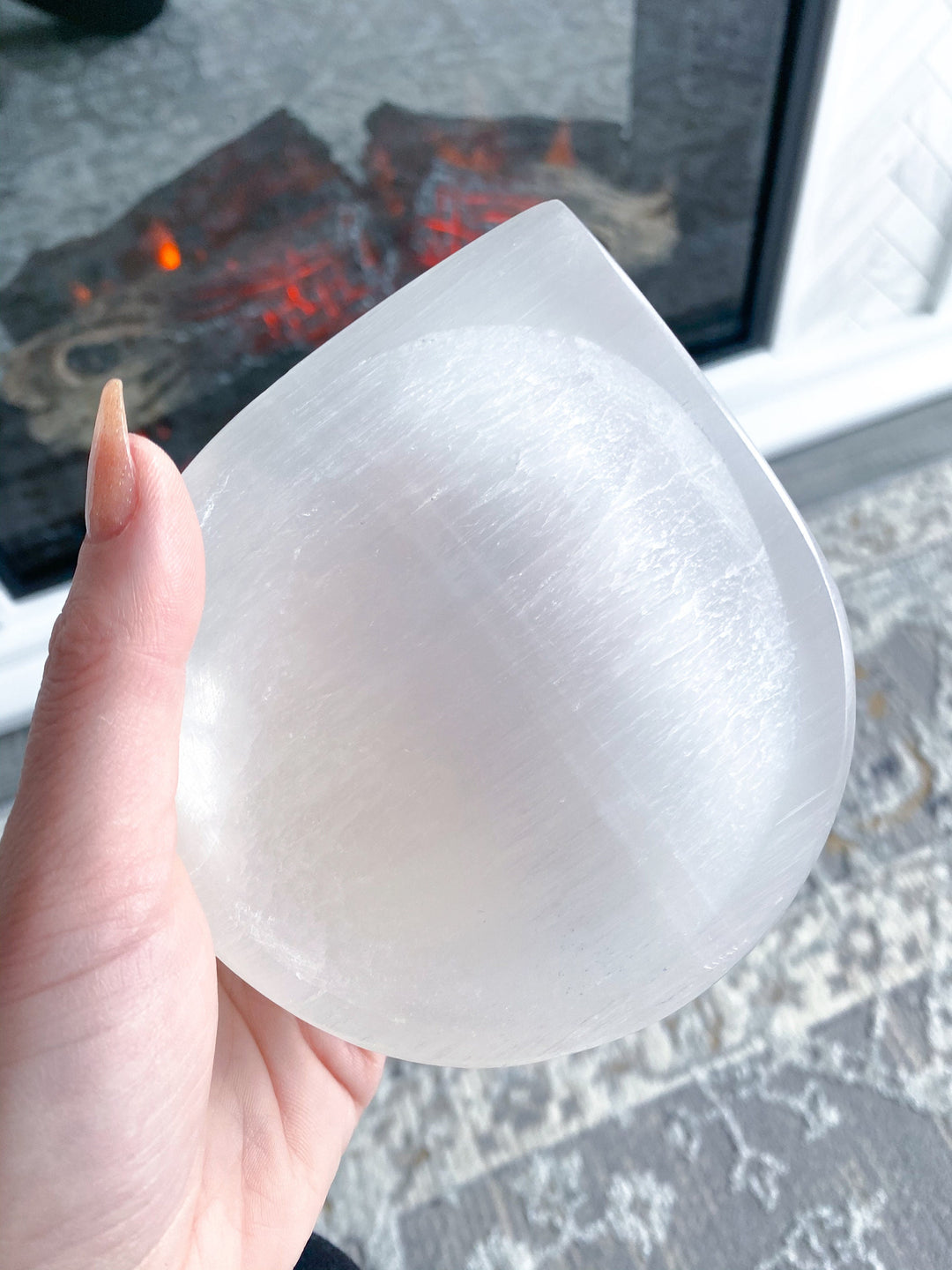 Selenite Tear Drop Shape Bowl