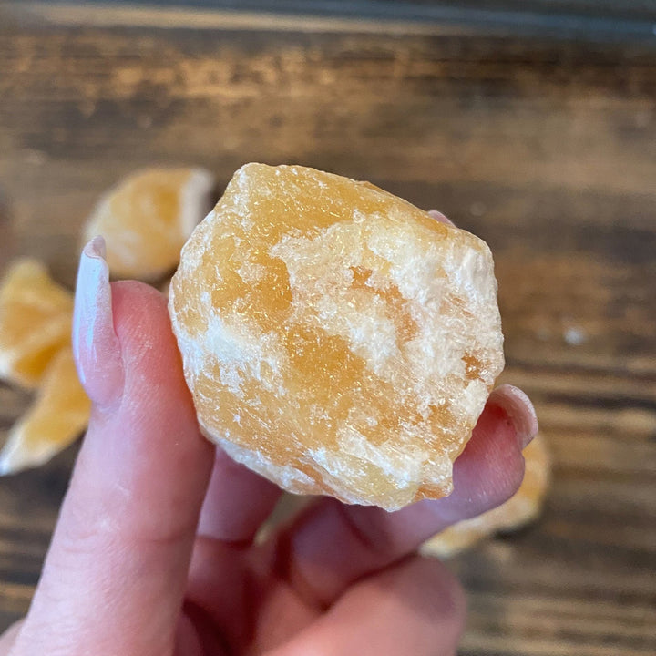 Gummy Orange Calcite Raw Chunk, Small