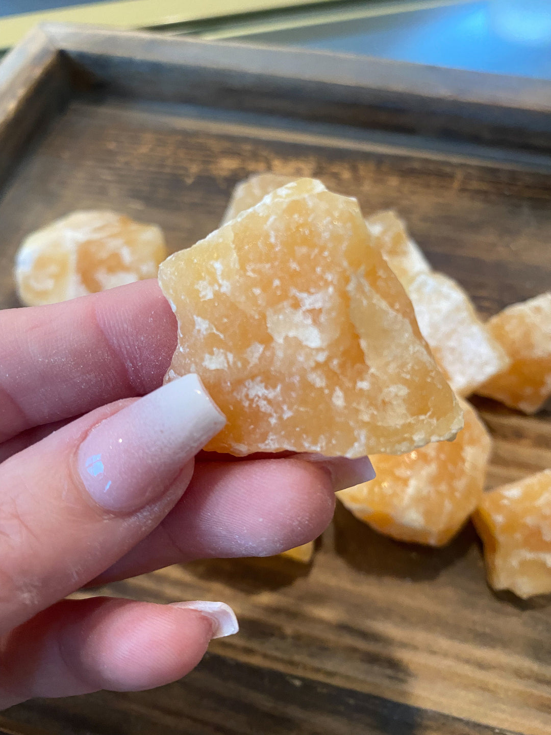 Gummy Orange Calcite Raw Chunk, Small