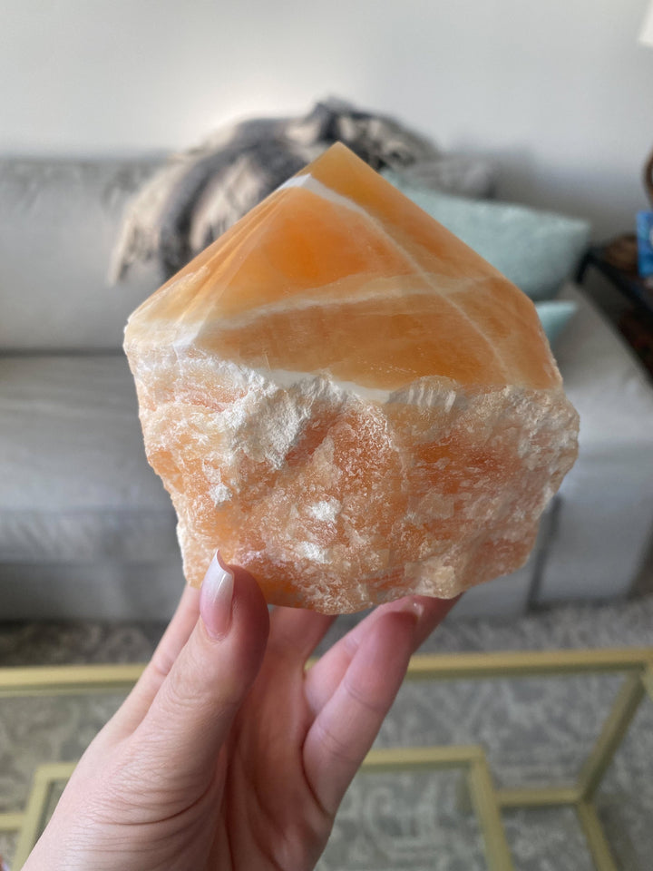 CHUNKY 2.8lb Orange Calcite Top Polish