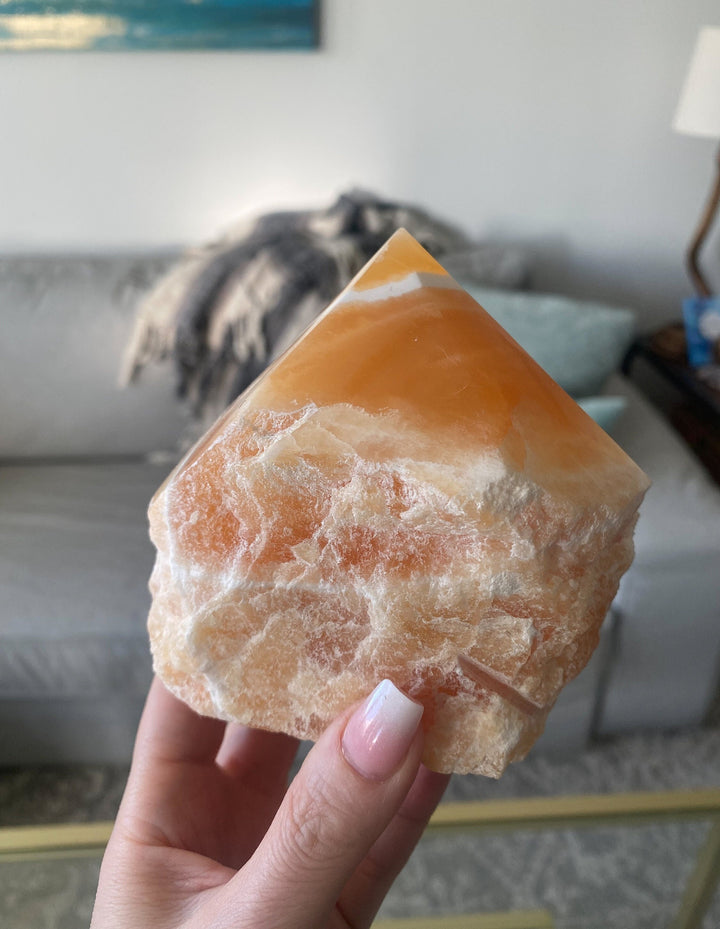 CHUNKY 2.8lb Orange Calcite Top Polish