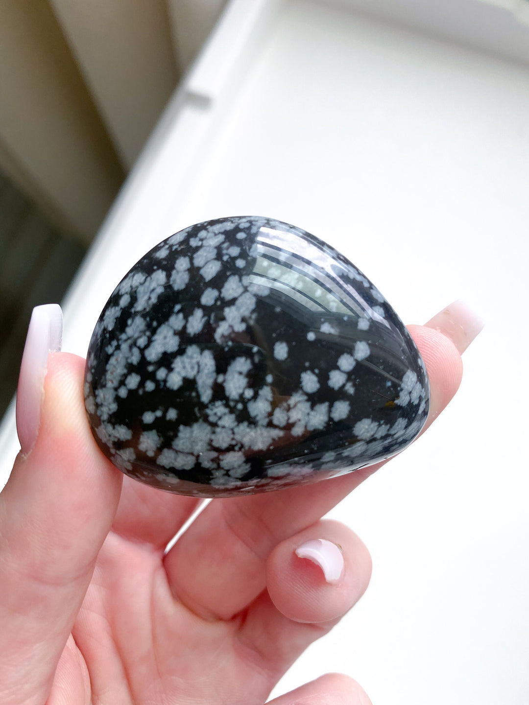 Snowflake Obsidian Pebble Palm Stones