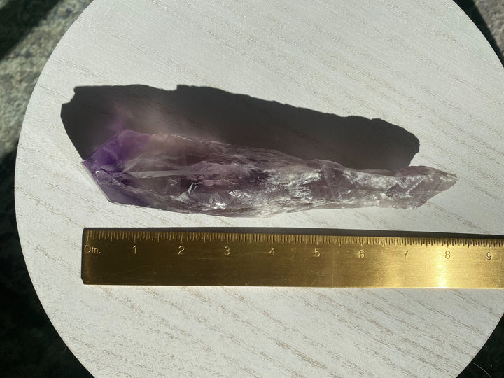 HUGE 8" Amethyst Wand Polished - Energy Cleanse Crystal - Calming - Creativity - Psychic Protection - Amethyst Root - Amethyst Scepter