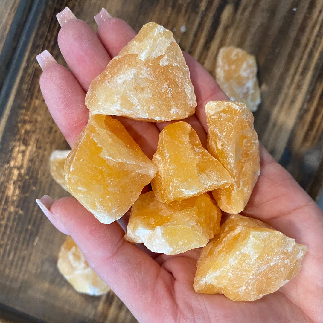 Gummy Orange Calcite Raw Chunk, Small