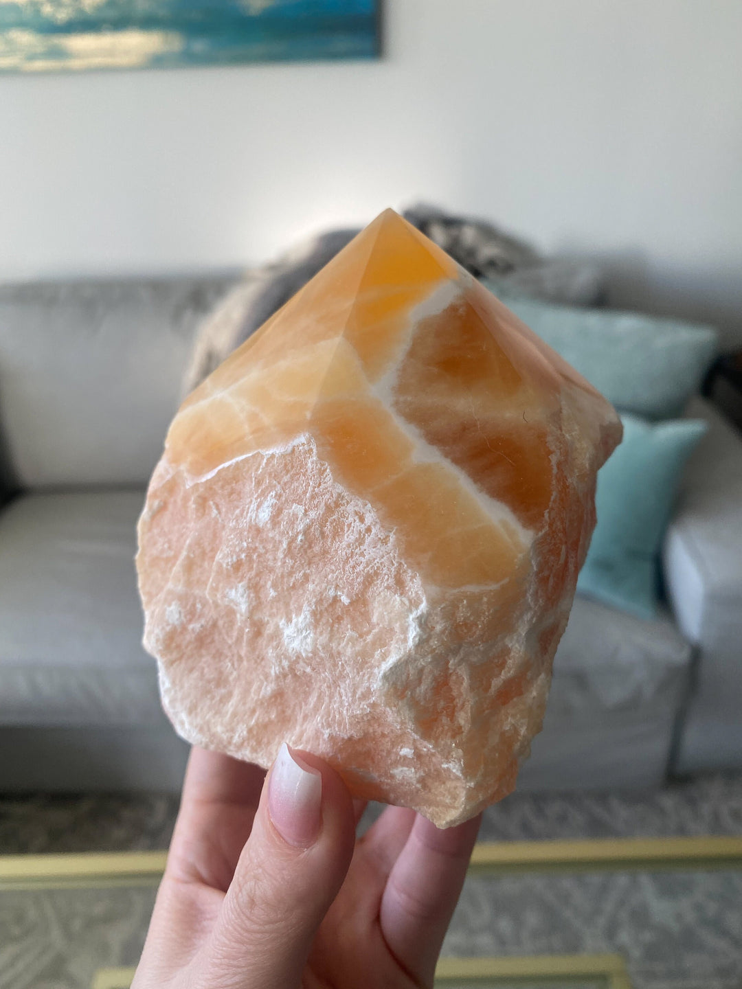 CHUNKY 2.8lb Orange Calcite Top Polish