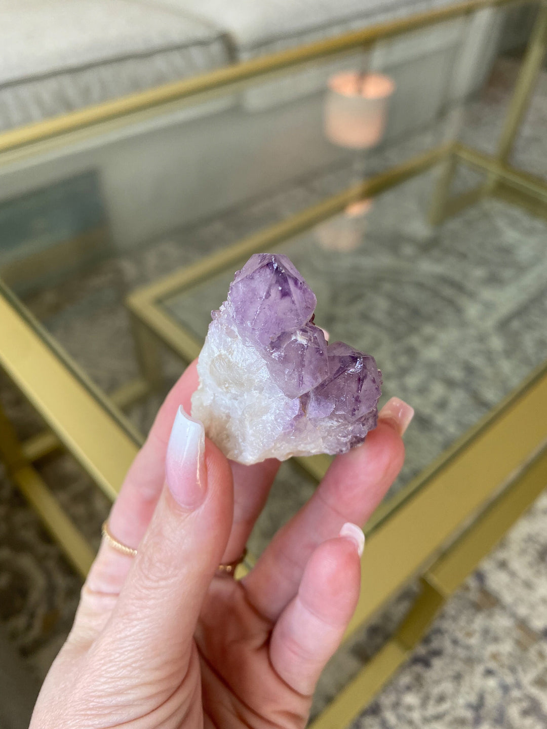 Deep Purple Spirit Quartz Point - 50 grams - Get Exact item - Harmony - Alignment - Aura Cleanse - Cactus Quartz - Small, Medium