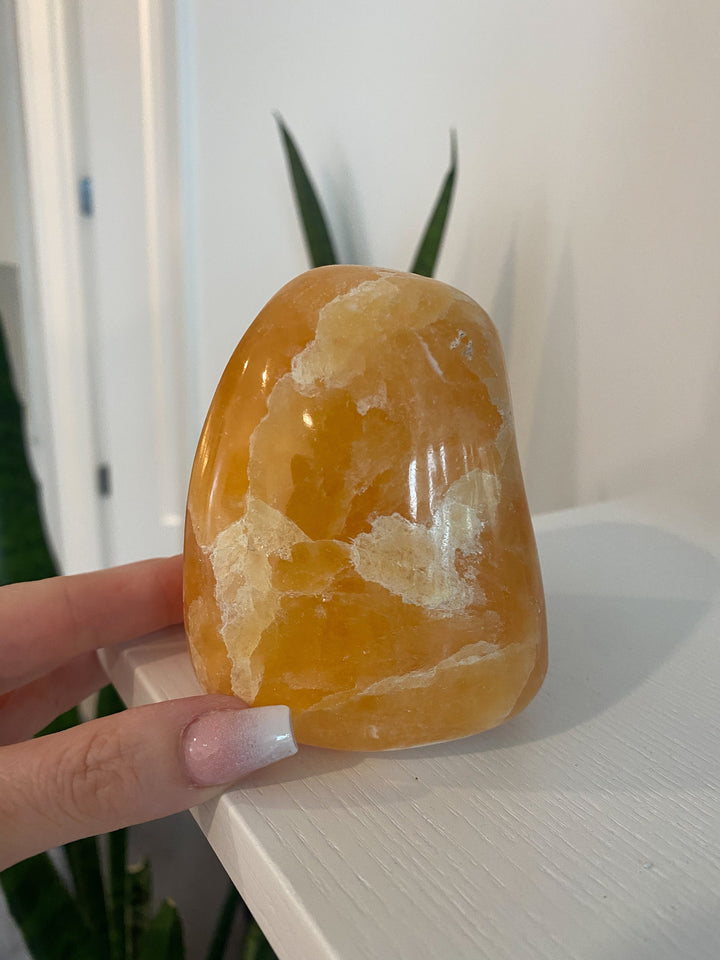 CHUNKY Orange Calcite Polished freeform - Energy Super Charge - Cleansing - Happiness - Solar Plexus - Confidence