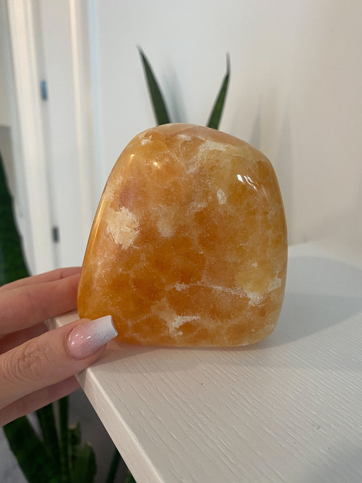 CHUNKY Orange Calcite Polished freeform - Energy Super Charge - Cleansing - Happiness - Solar Plexus - Confidence