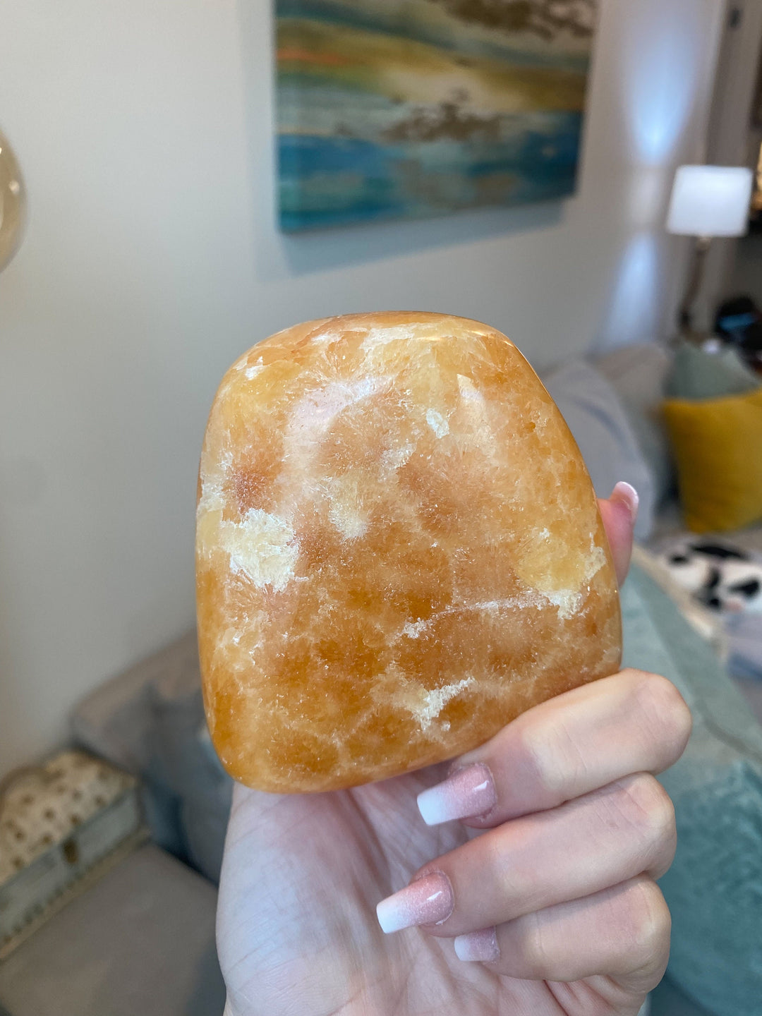 CHUNKY Orange Calcite Polished freeform - Energy Super Charge - Cleansing - Happiness - Solar Plexus - Confidence