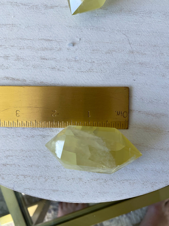 Small Lemon Topaz Double Terminated Wand w/ Rainbows - Yellow Topaz Point - Healing Energy - Protection - 2.5 inches - Yellow Topaz Crystal