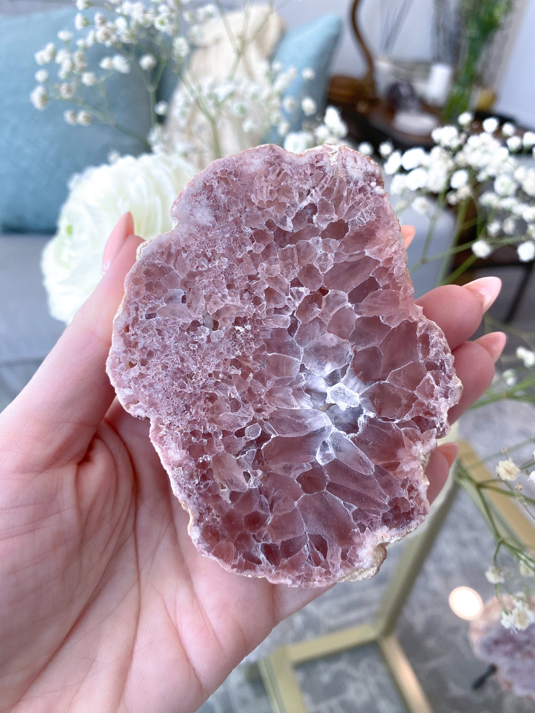 3" Pink Amethyst Slab Slice