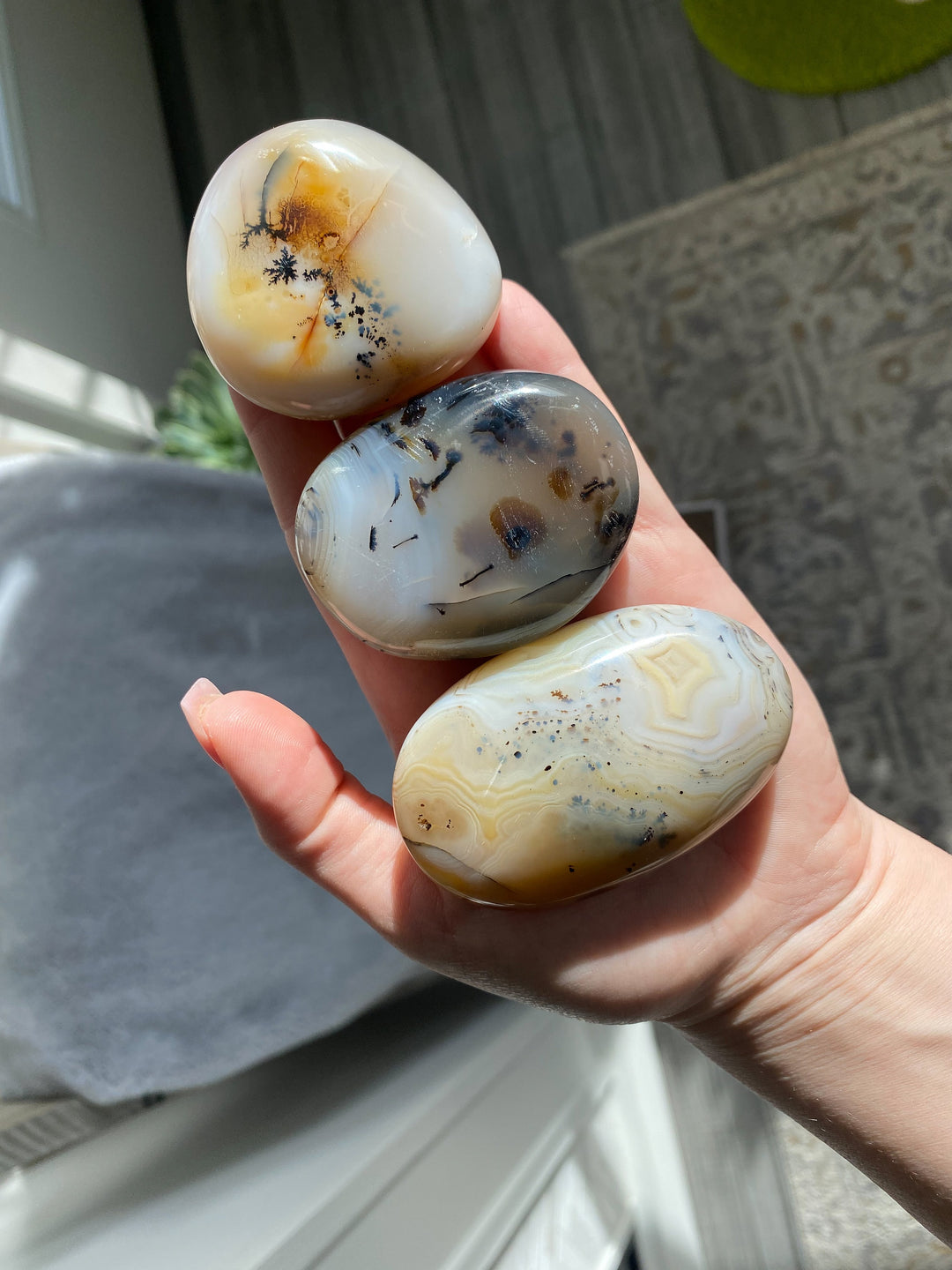 Dendritic Agate Palm Stone - You Choose