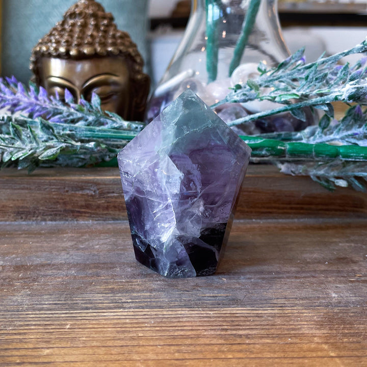 Polished Rainbow Purple Fluorite Point - Get EXACT Stone