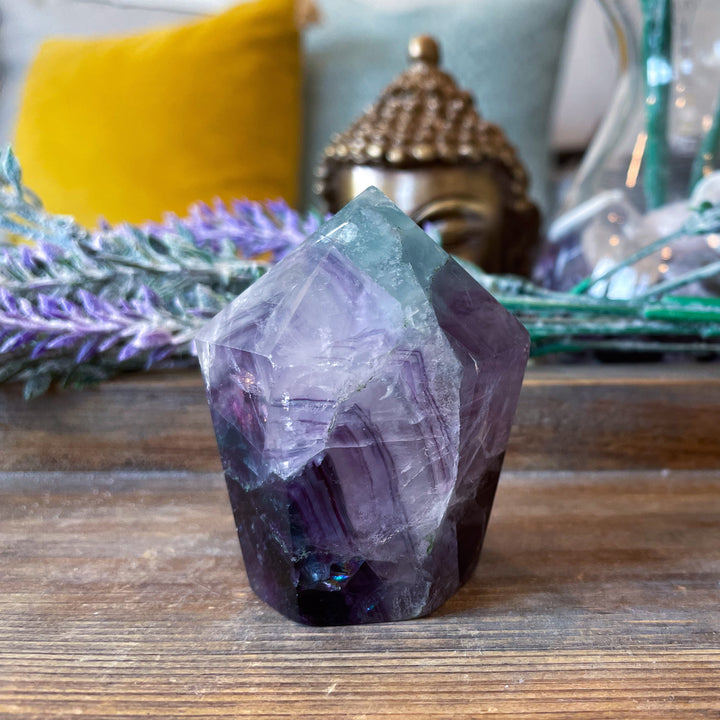 Polished Rainbow Purple Fluorite Point - Get EXACT Stone