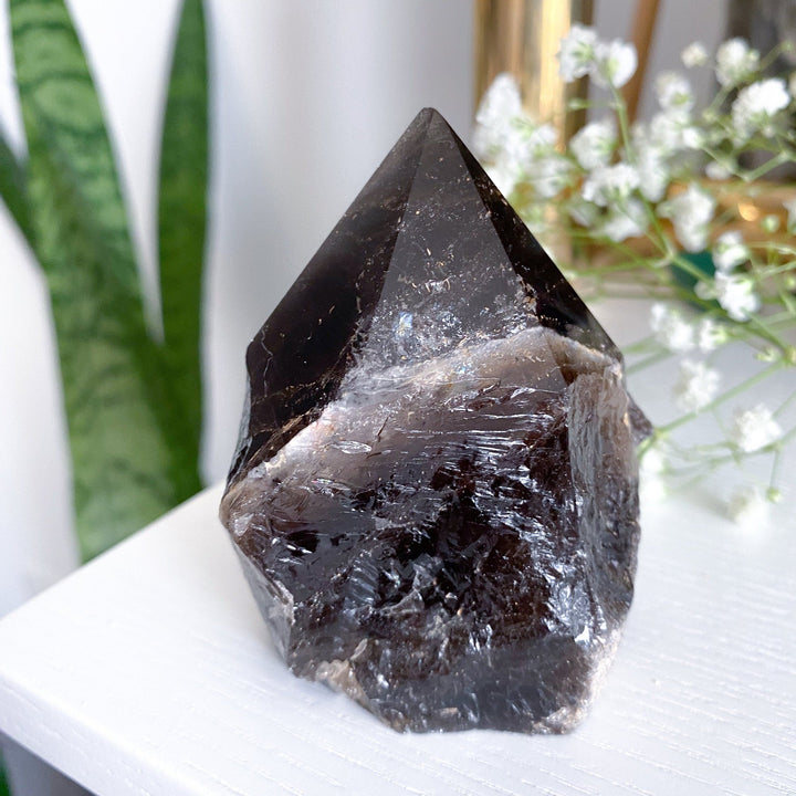 STATEMENT PIECE: Smokey Quartz Top Polish Point .8lbs, 3"