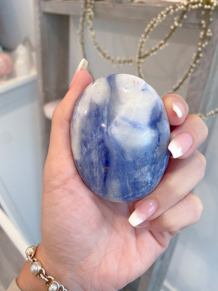 BLUE Afghanite Palm Stone