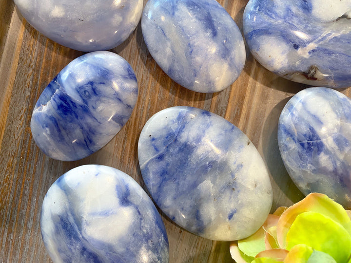 BLUE Afghanite Palm Stone